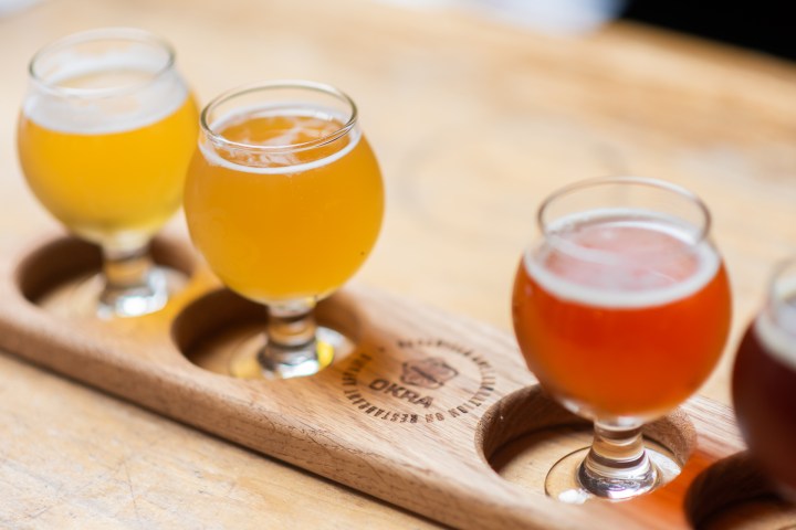 a glass of beer on a table